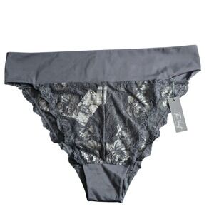 Elila The Vault Lace Tanga Panty Black 2XL Black